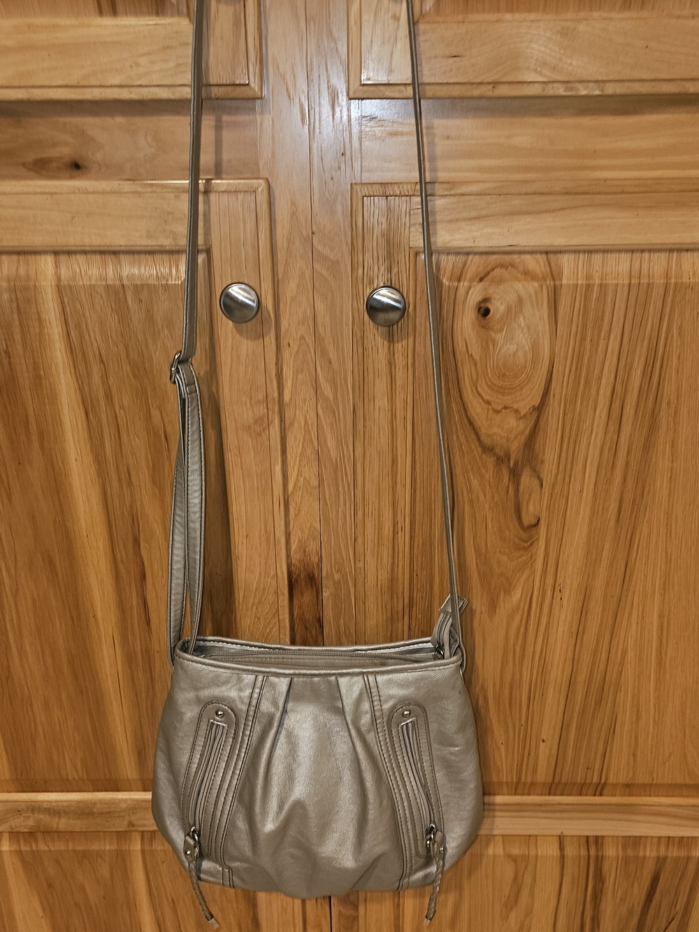 Apt. 9 Silver Metallic Crossbody Bag